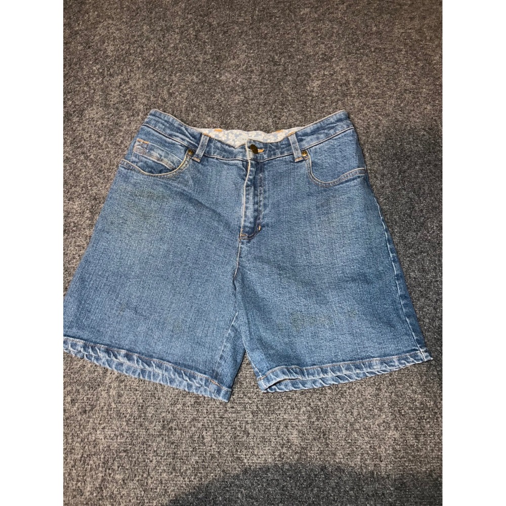 Jones Sport Womens Size 4 Blue Denim Stretch Shorts Medium Wash Cotton Blend
